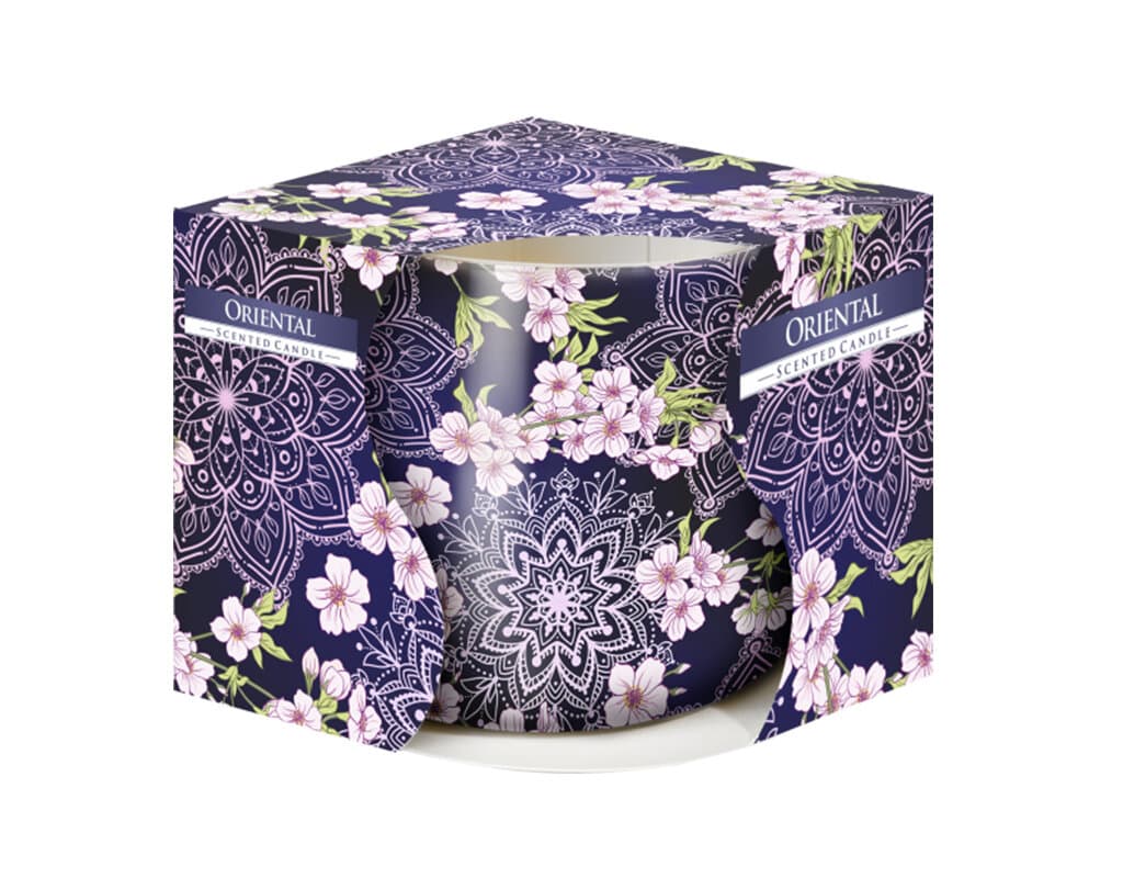 Свещ в чаша с фолио Oriental