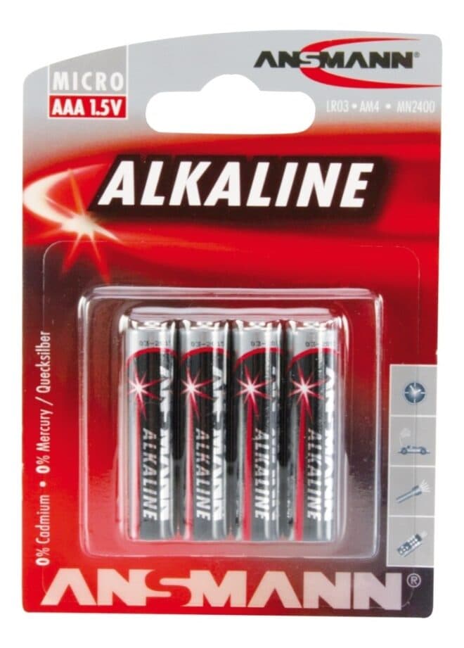 Алкална батерия Ansmann ААА / 1.5V / 4 броя