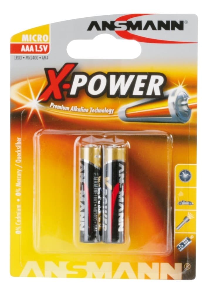 Алкална усилена батерия Ansmann ААА / 1.5V / 2 броя