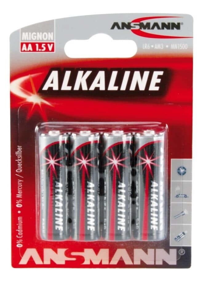 Алкална батерия Ansmann АА / 1.5V / 4 броя