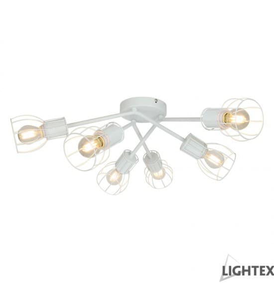 Полилей Lightex Lorena 6xE14 бял 