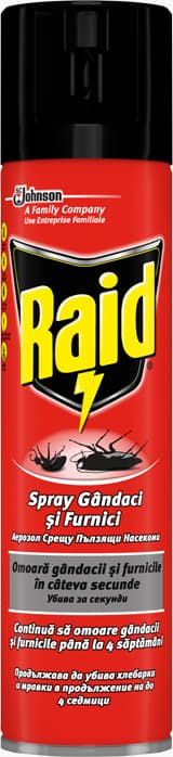 Аерозол срещу пълзящи насекоми Raid червен  400 мл