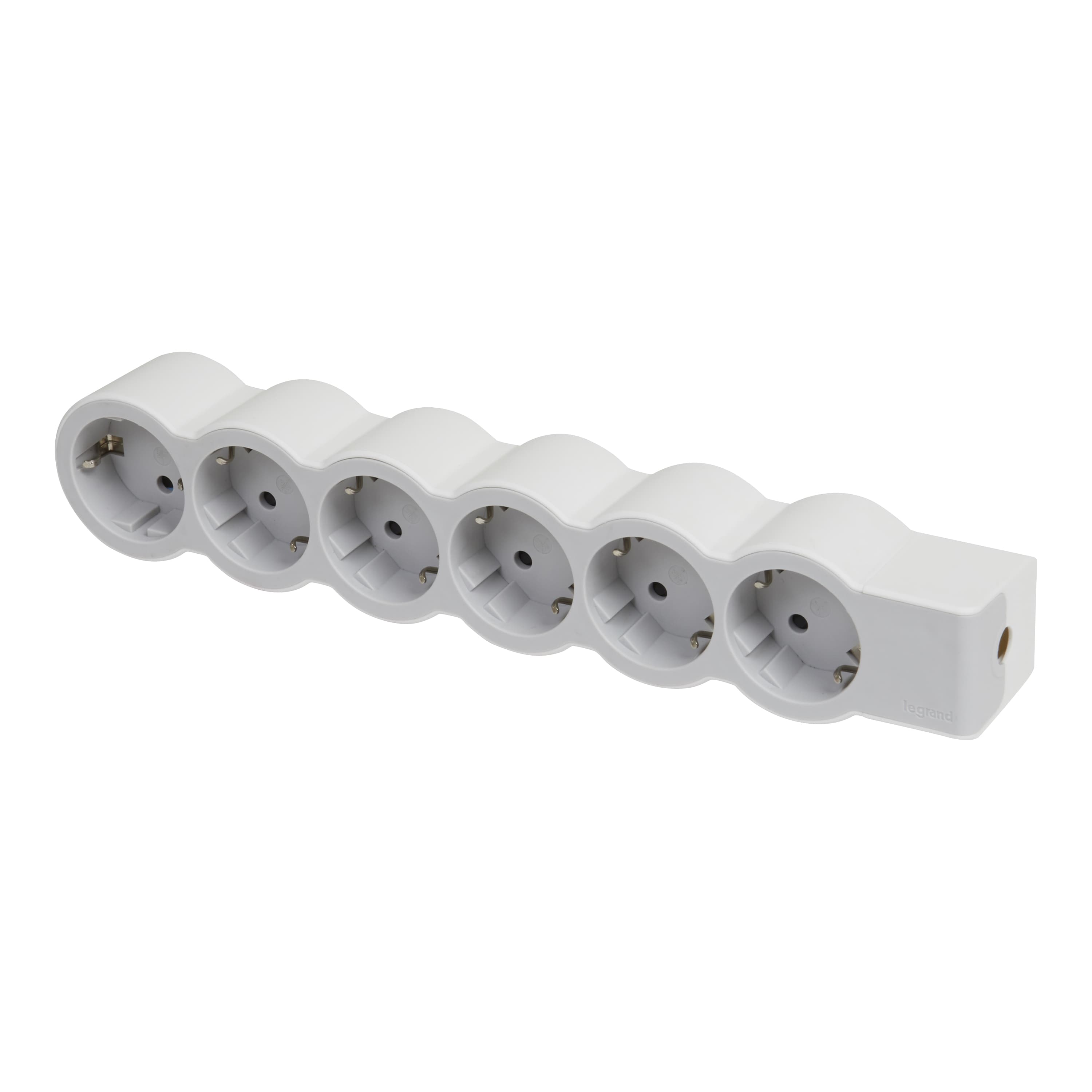 Разклонител 6x2P+E без кабел Standard Legrand бял