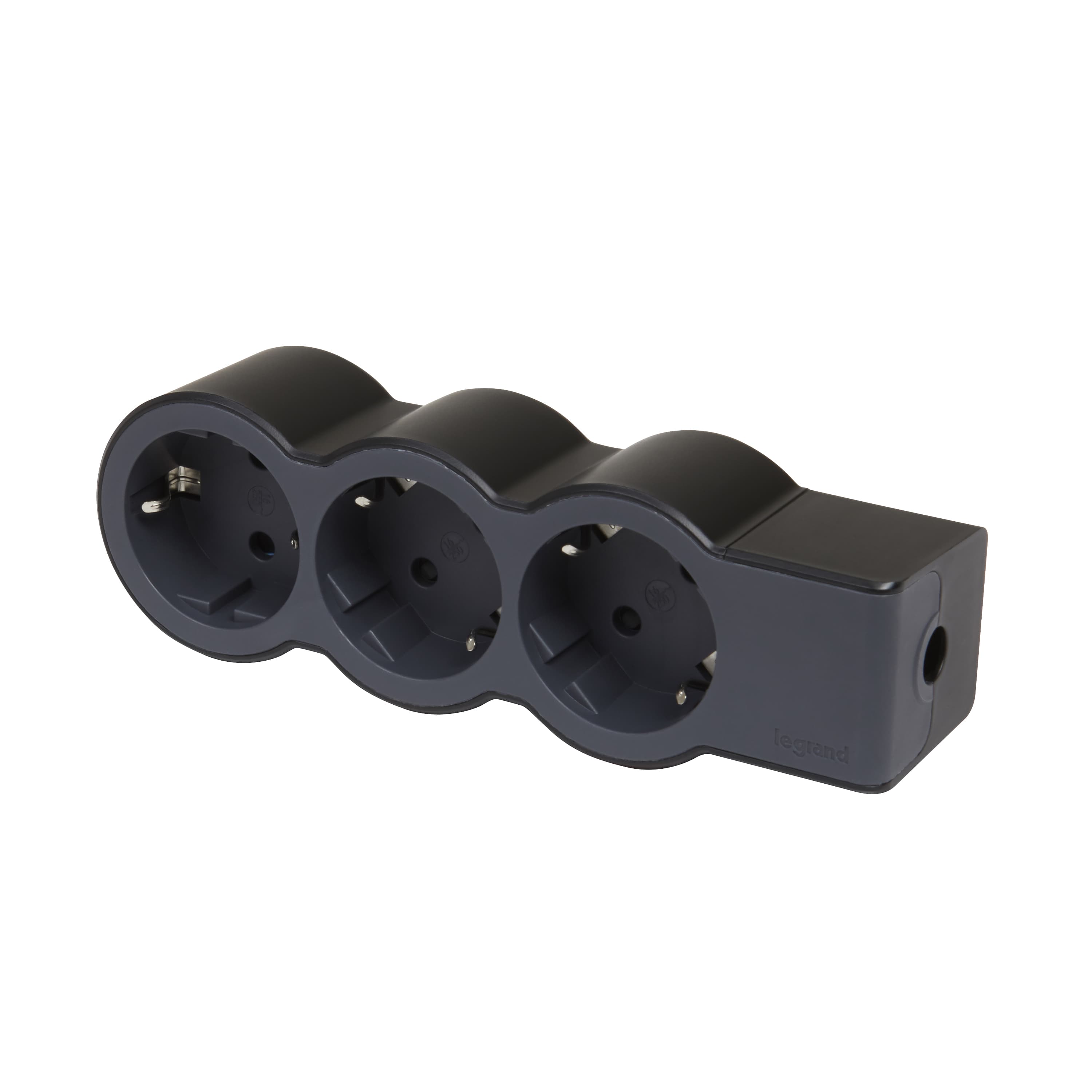Разклонител 3x2P+E без кабел Standard Legrand черен
