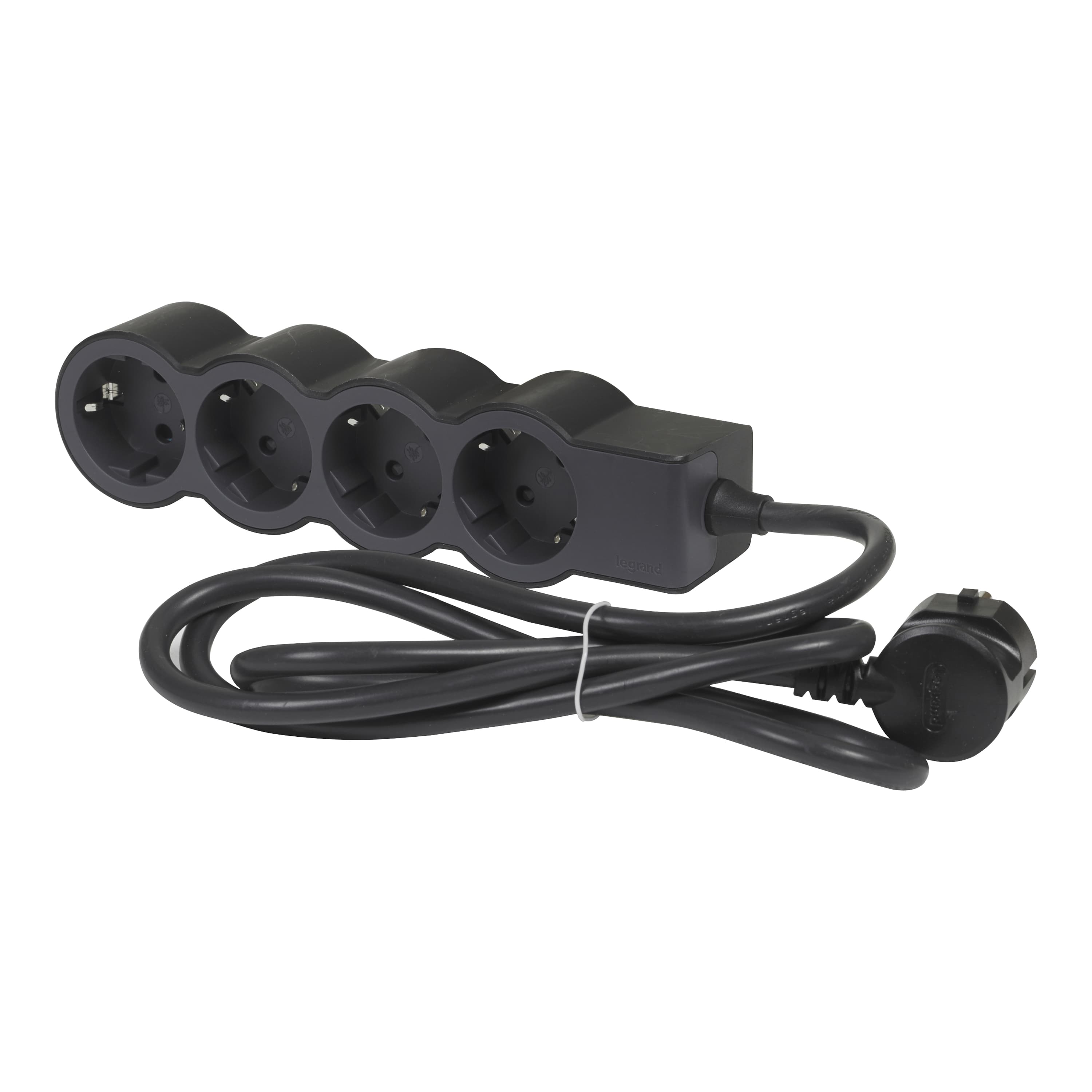 Разклонител 4x2P+E с кабел 3 метра / 1.5mm2 Standard Legrand черен