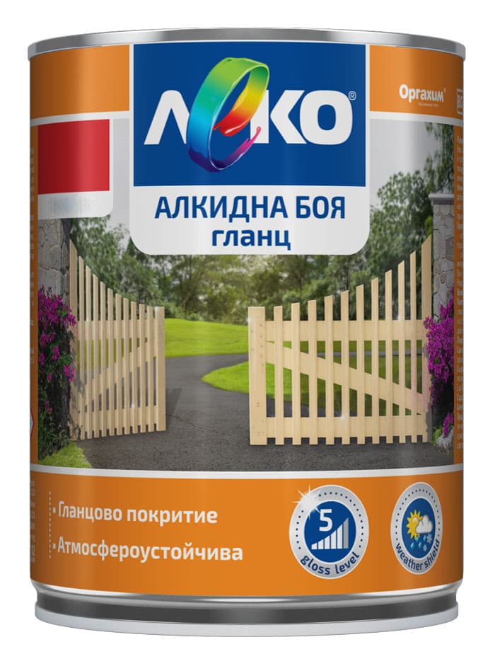 Алкидна боя гланц Леко RAL 3020 / 650 мл