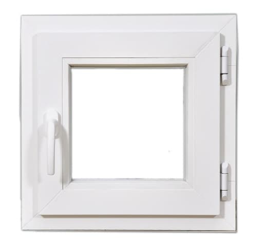 Трикамерен PVC прозорец за баня 51x51см