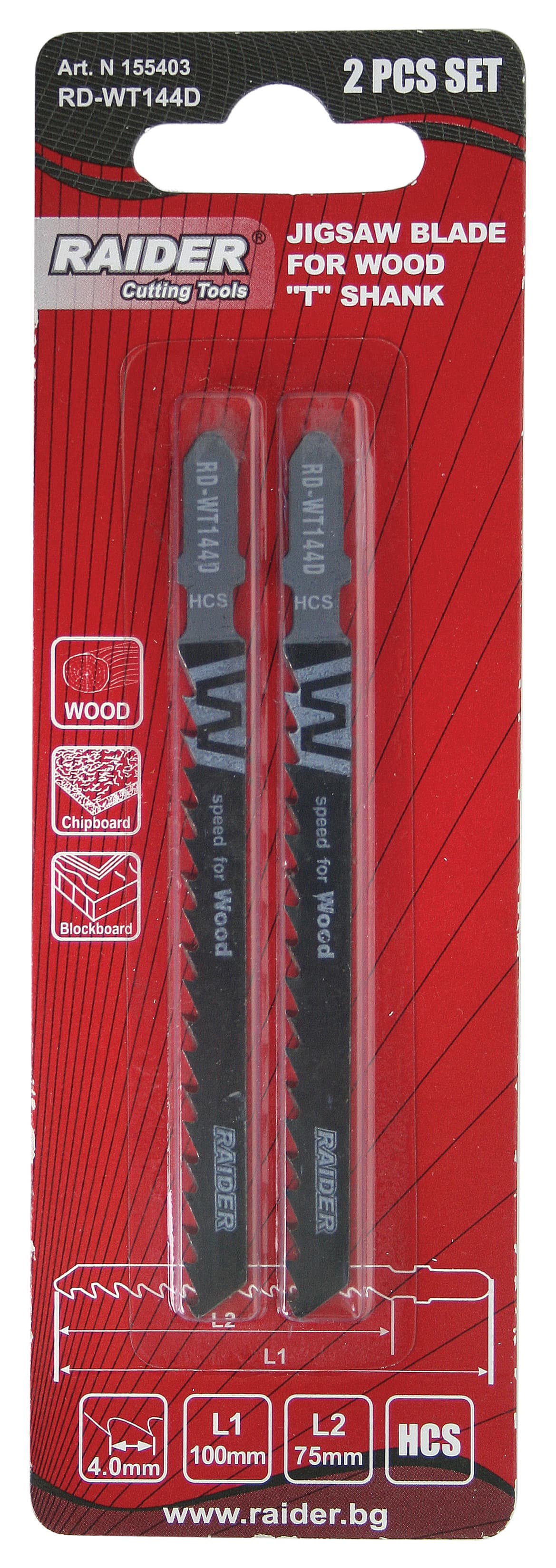 Нож за зеге за дърво Raider RD-WT144D 100мм / 2 броя