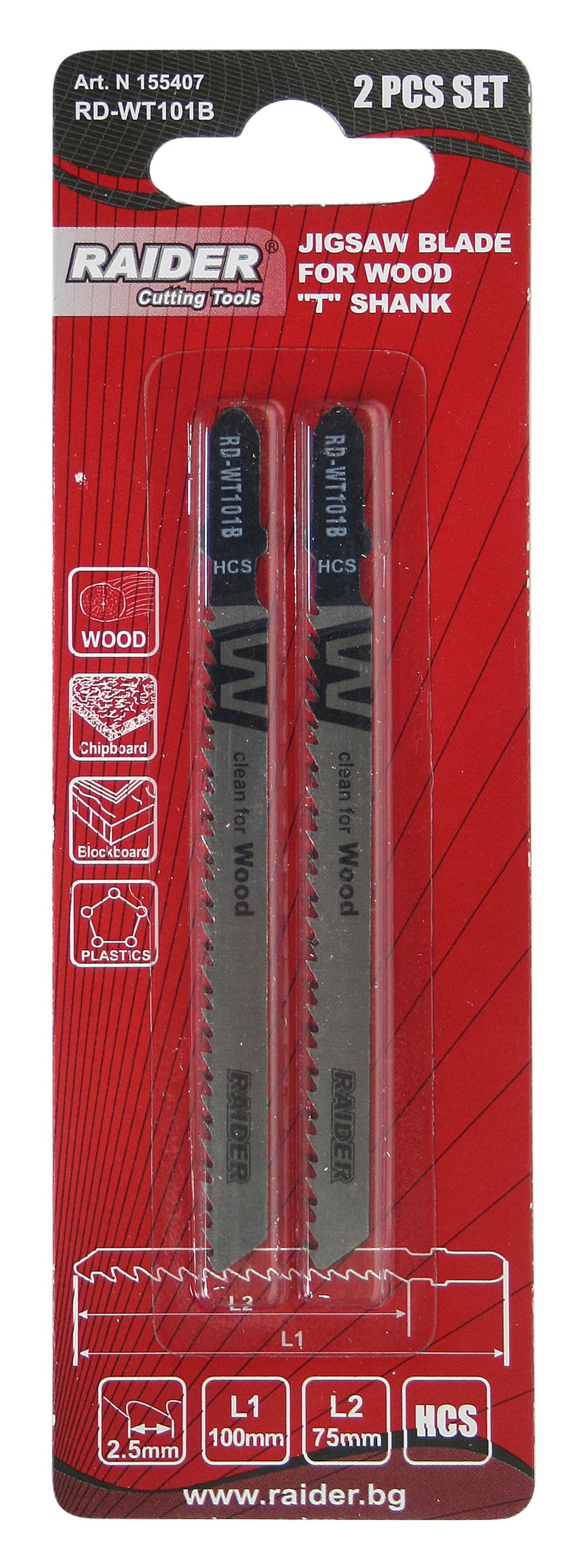 Нож за зеге за дърво Raider RD-WT101B 100мм / 2 броя