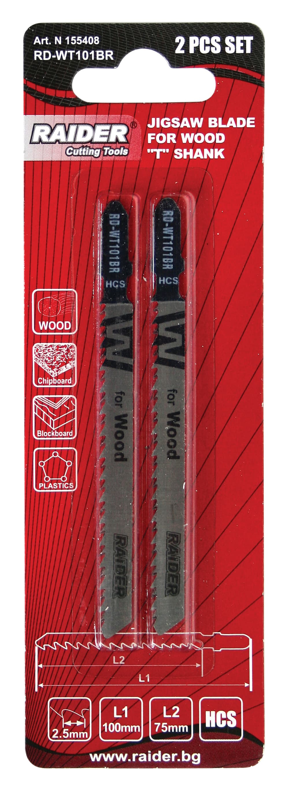 Нож за зеге за дърво Raider RD-WT101BR 100мм / 2 броя