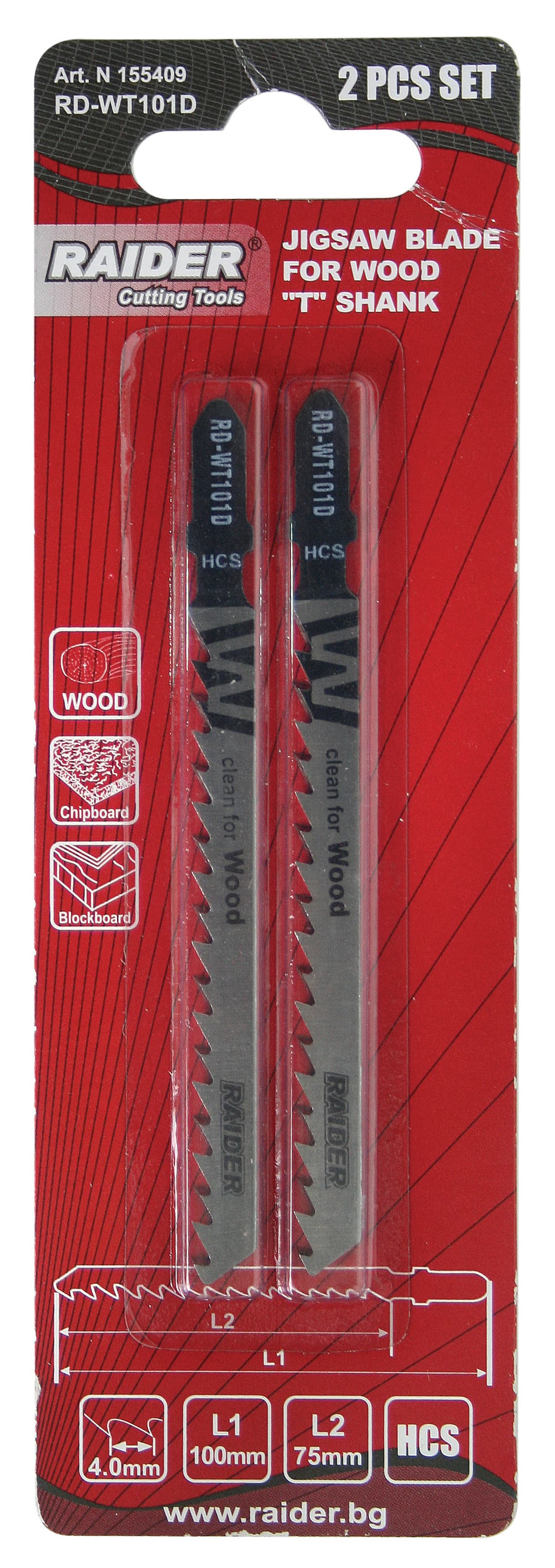 Нож за зеге за дърво Raider RD-WT101D 100мм / 2 броя