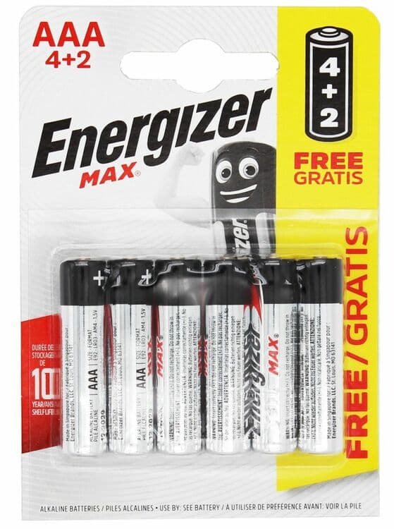 Алкална батерия Energizer Max LR03 AAA блистер 4+2 броя