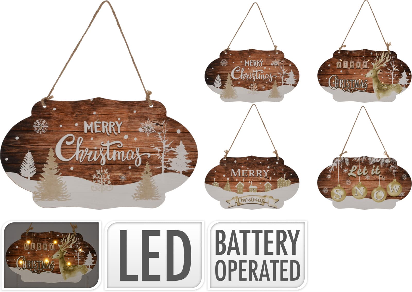 Коледна светеща LED декорация 23см