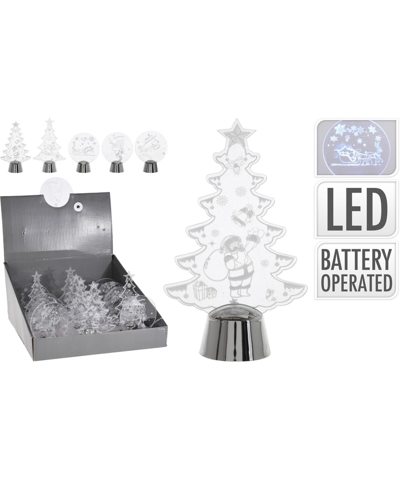 Коледна светеща елхичка LED 9х11,5х4,5см