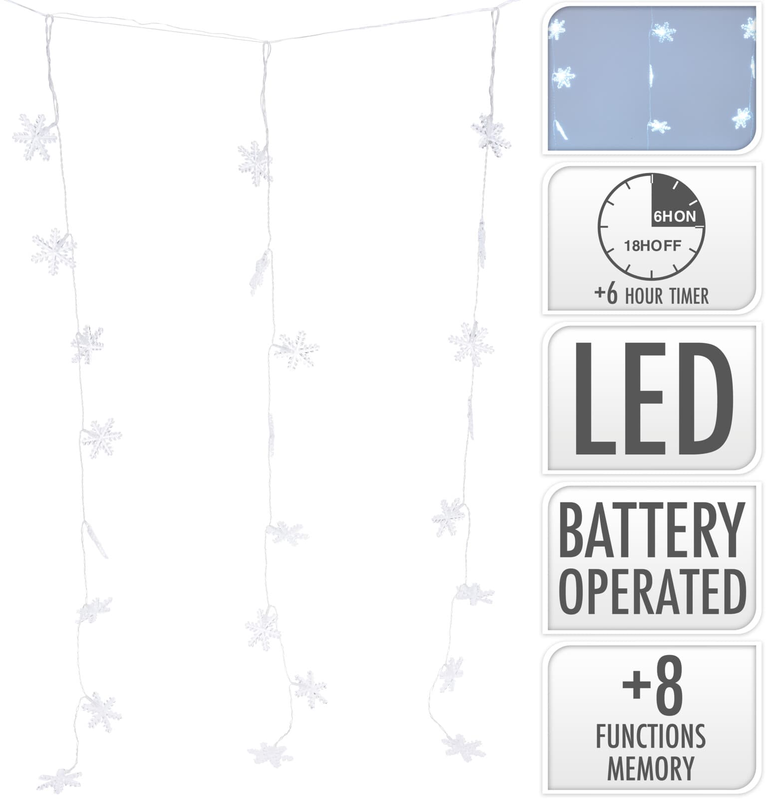Коледна светеща завеса 40 LED бяла светлина