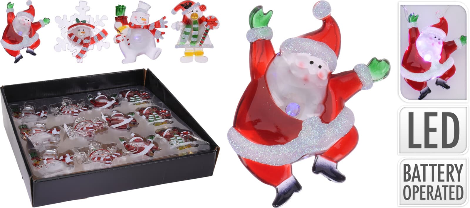 Коледна светеща LED фигура за прозорец 9см