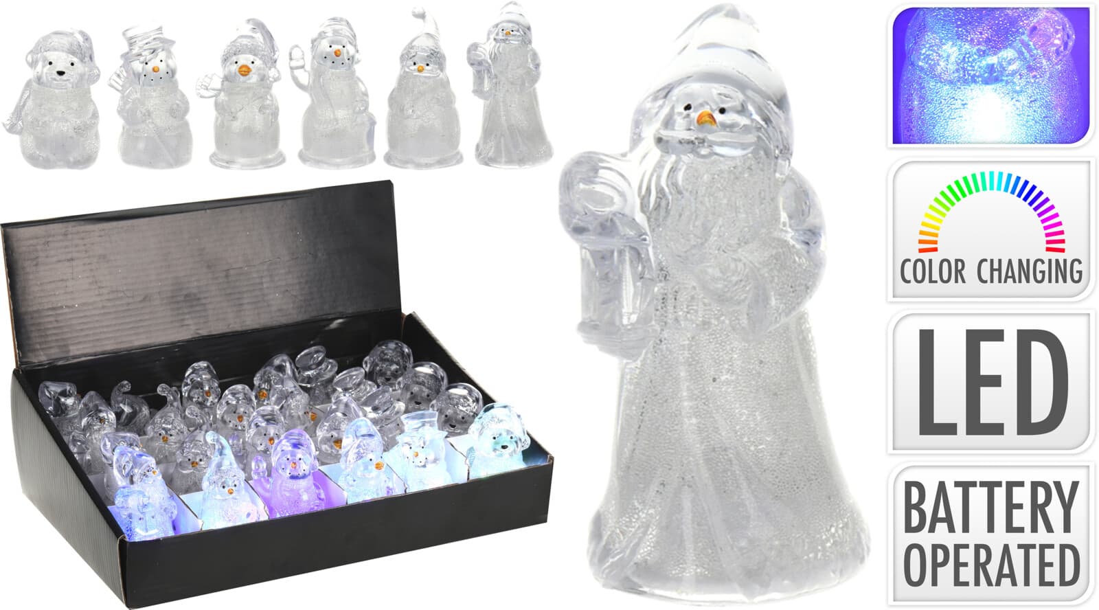 Коледна светеща фигурка LED RGB 4x4x8.5см