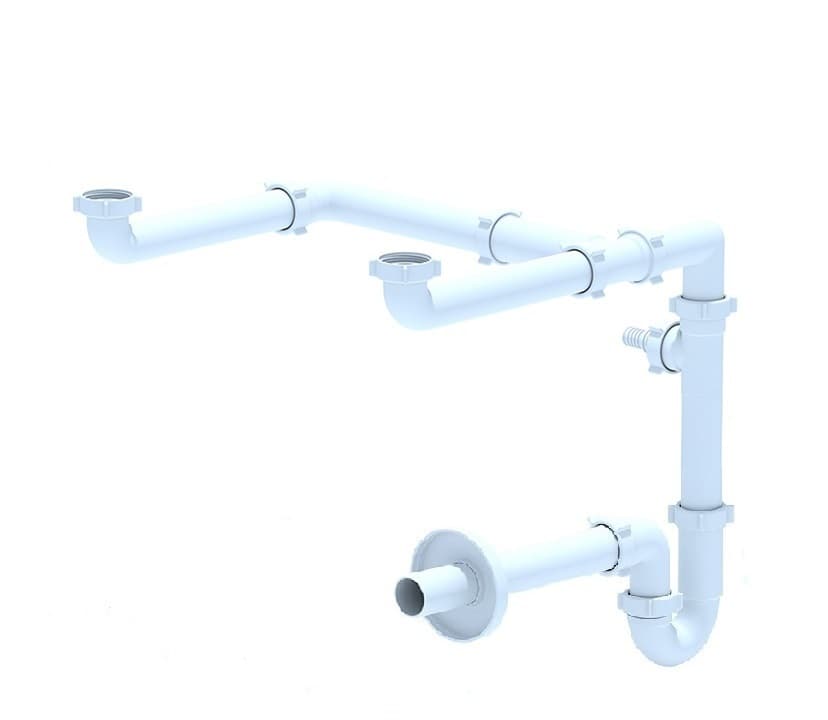 Двоен тръбен сифон с извод за пералня Space saving LD0500EU 1 1/2" 