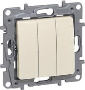 Механизъм за троен ключ Legrand Niloe крем