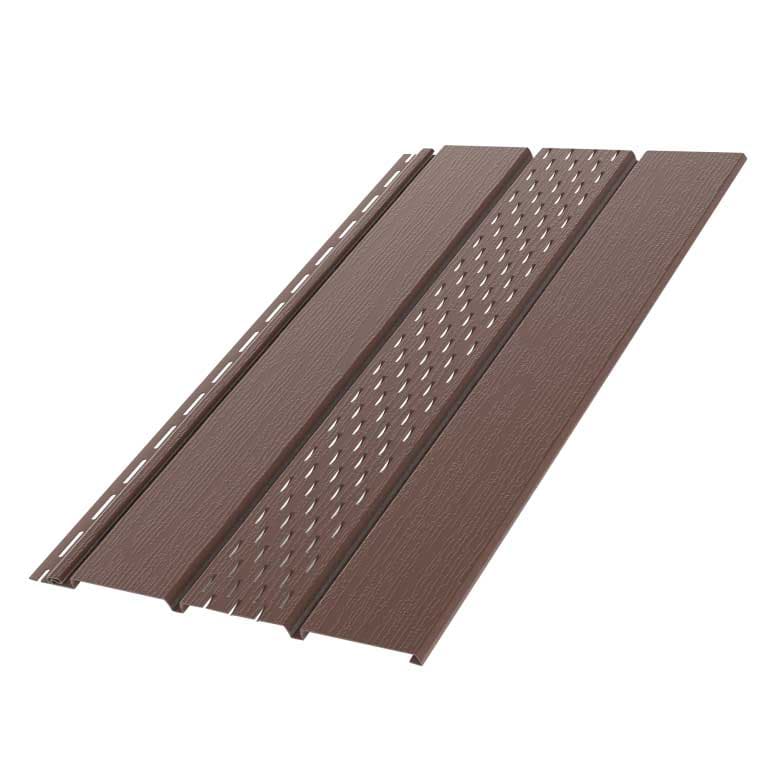 Перфорирана обшивка Soffit PVC кафява 4м 