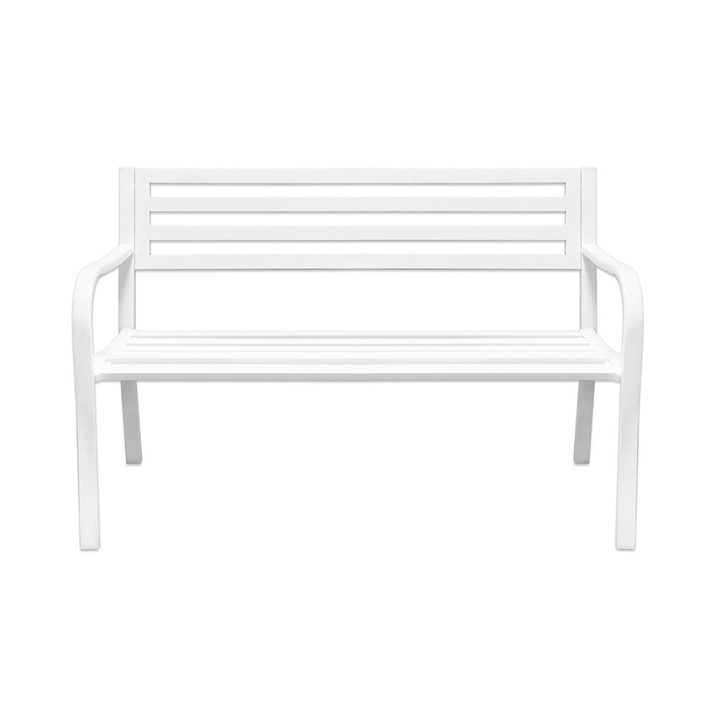 Метална градинска пейка My Garden TLJ213-A / 127х60х85см бяла