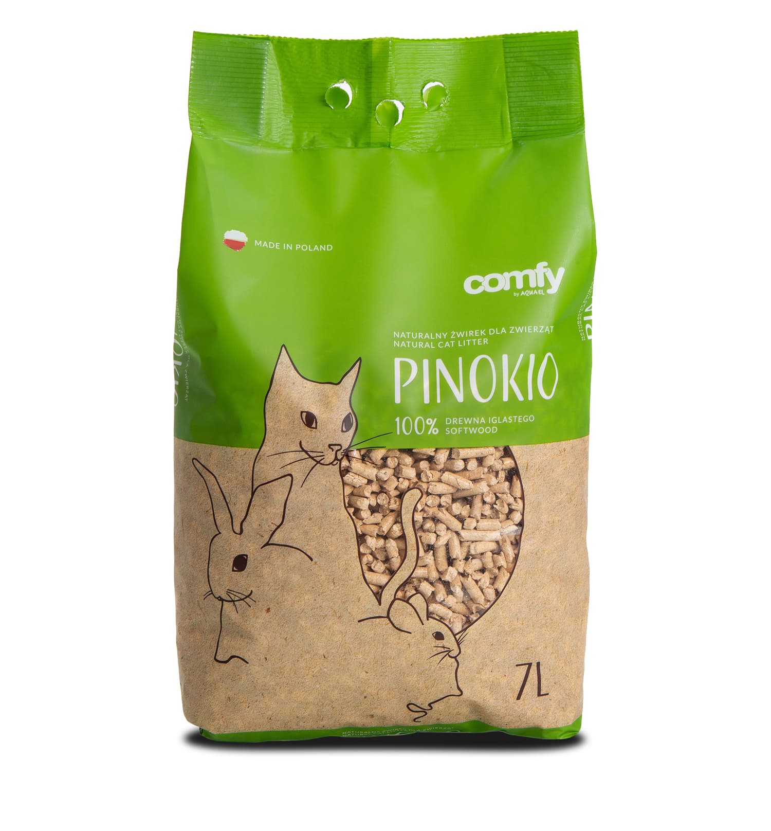 Дървени пелети / талаш Comfy Pinokio Wooden Gravel 7л