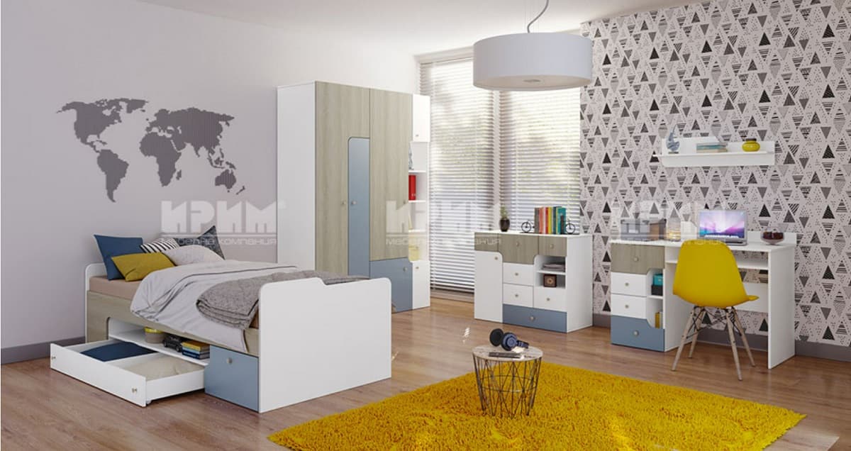 Детско обзавеждане Modern Blue за матрак 900/2000мм