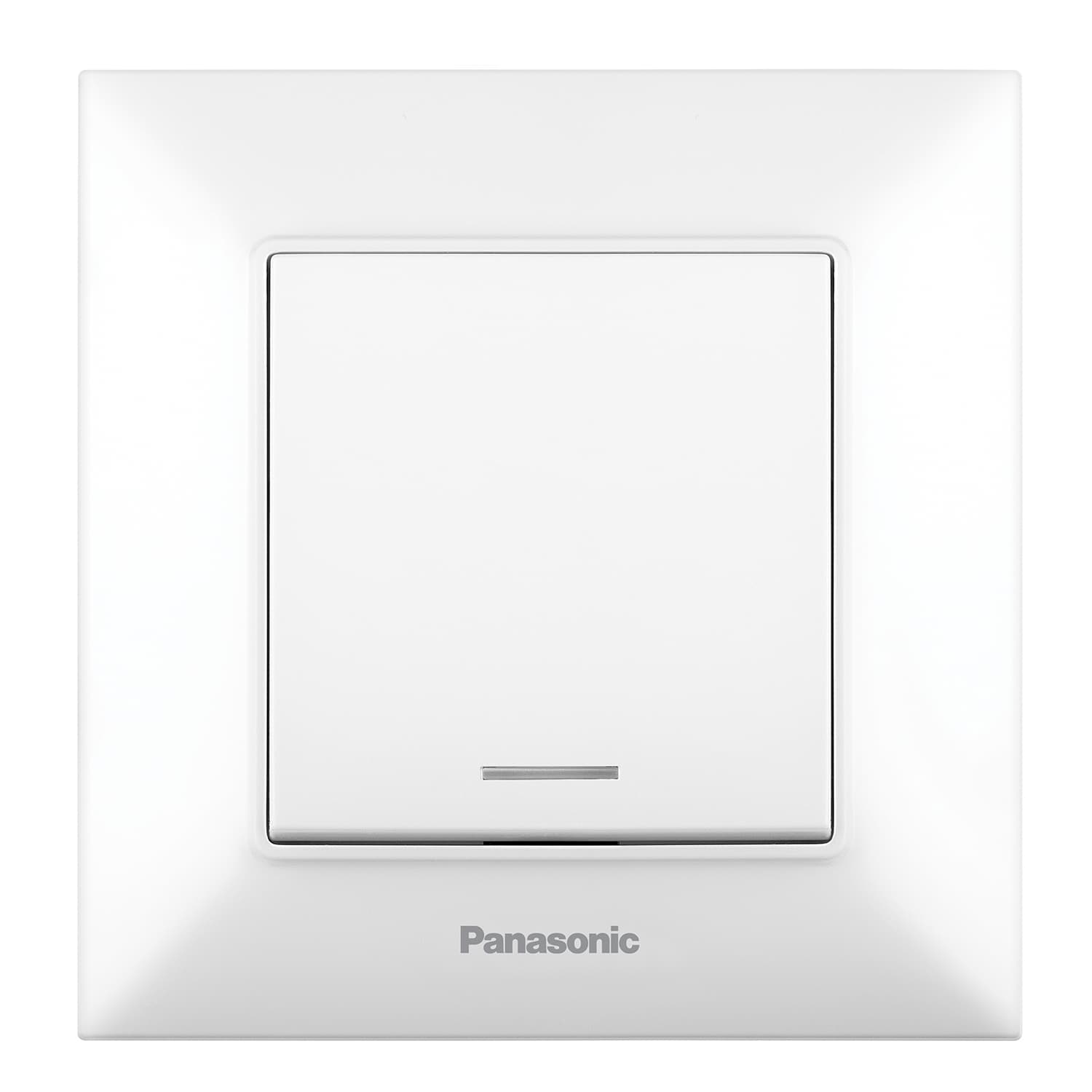 Единичен светещ ключ Аркедия Слим Panasonic бял 