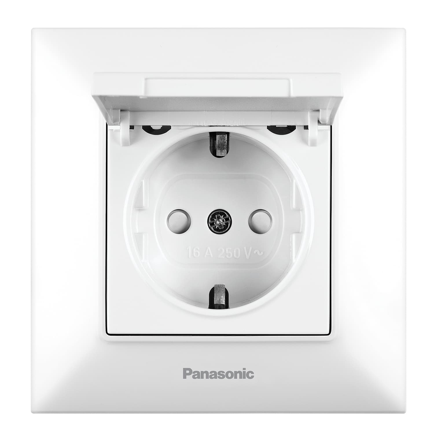 Единичен контакт с капак Аркедия Слим Panasonic бял 