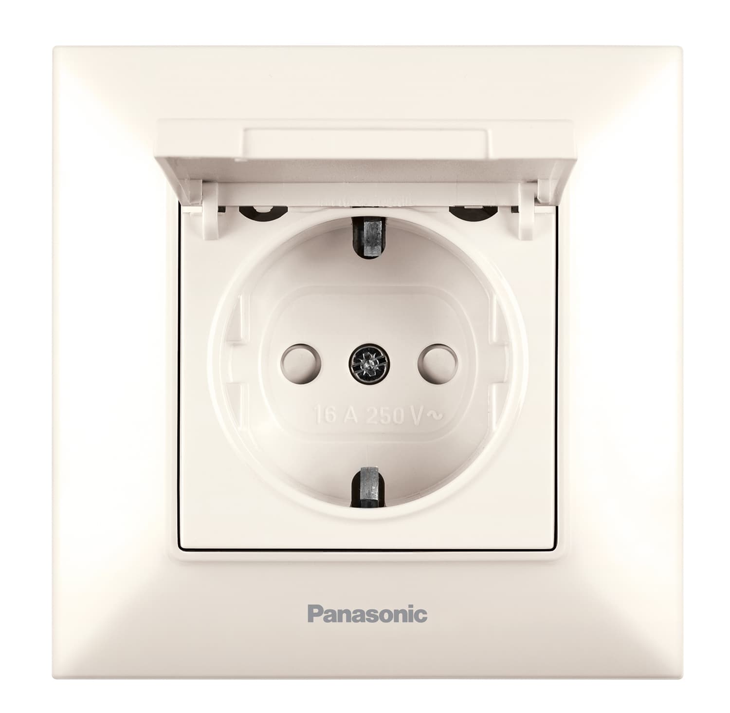 Единичен контакт с капак Аркедия Слим Panasonic крем 