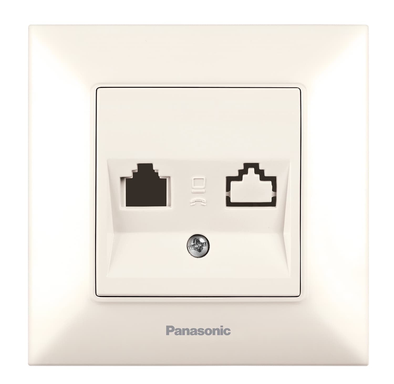 Телефонна розетка Cat3 RJ11 Аркедия Слим Panasonic крем