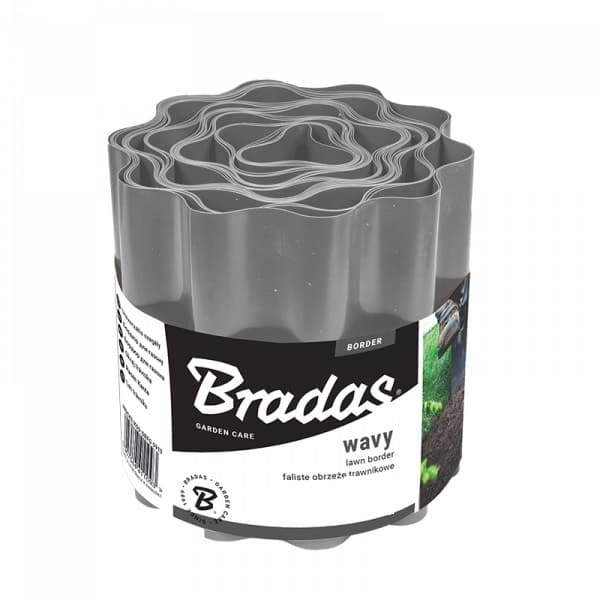 Ограничител за трева Bradas зиг-заг 10см x 9м / Сив