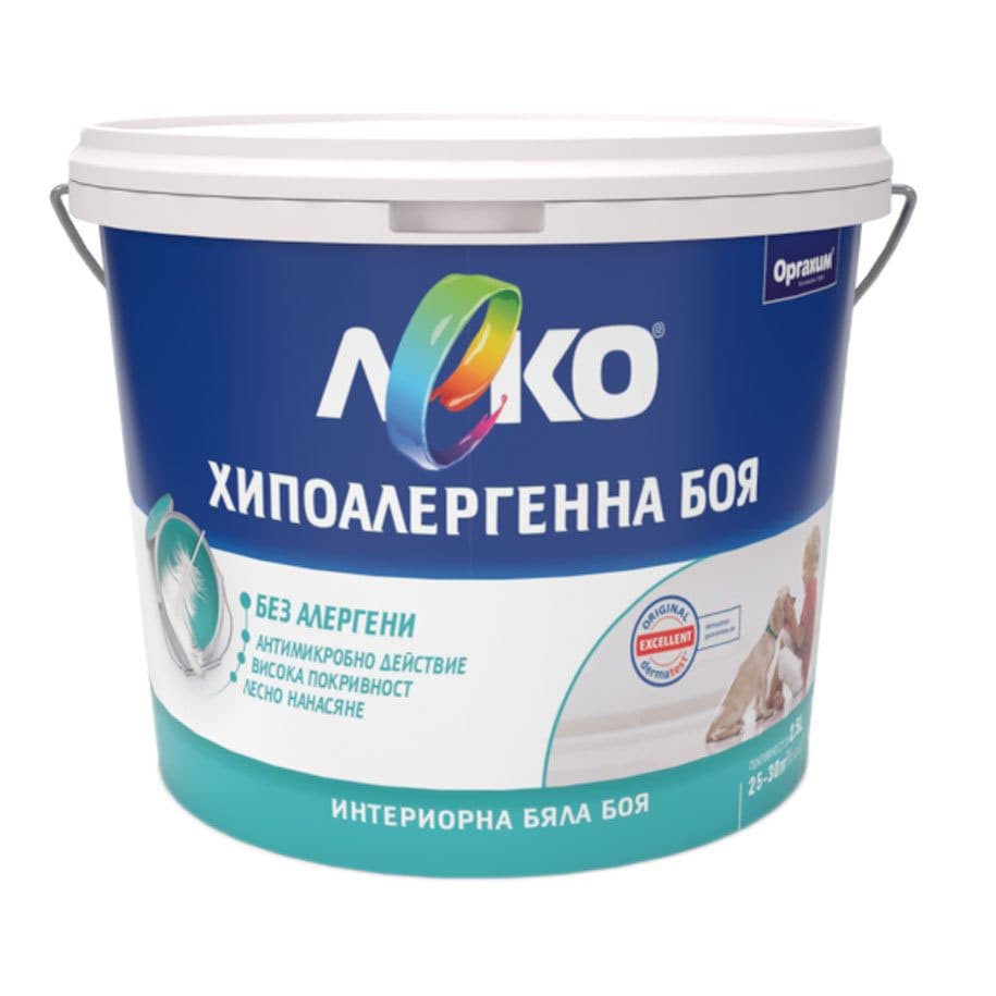 Хипоалергенна бяла боя Леко 2,5л