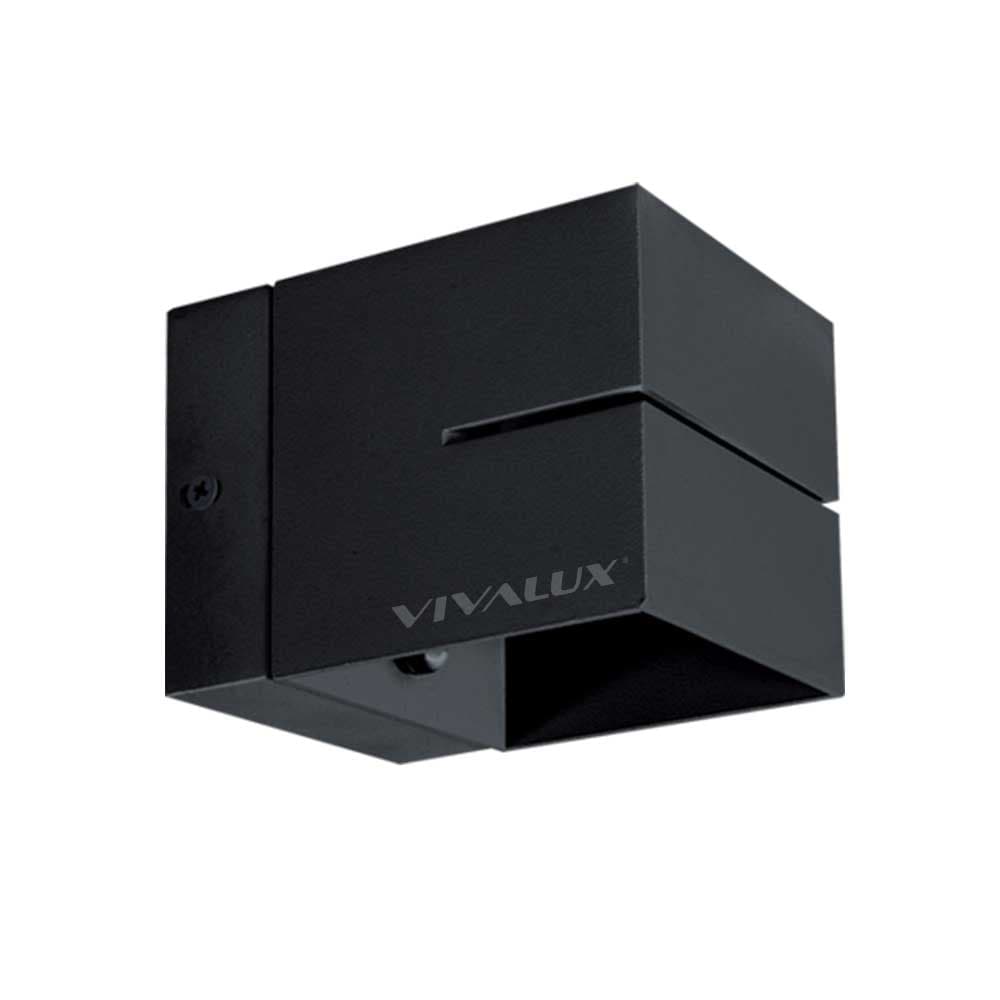Декоративен квадратен аплик Vivalux WL721 BK Adel G9 черен