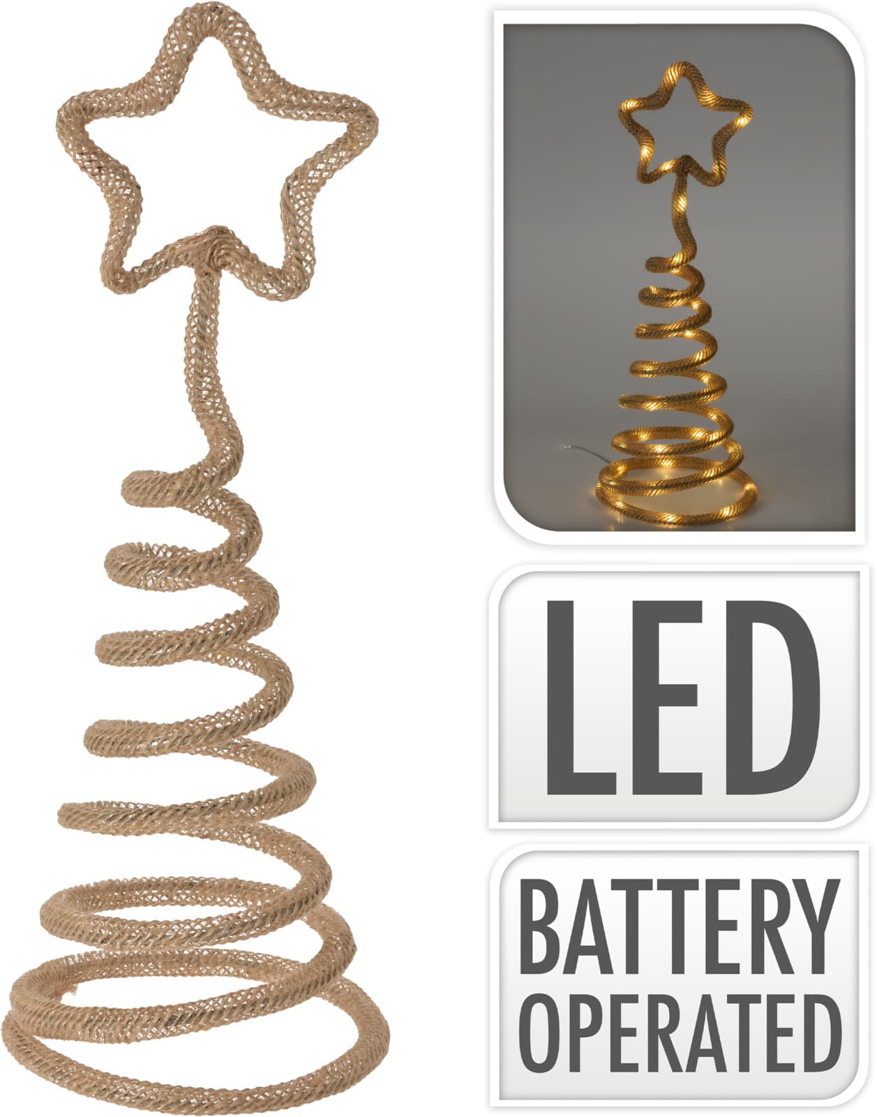Коледна светеща елхичка със звезда 42 LED 38см