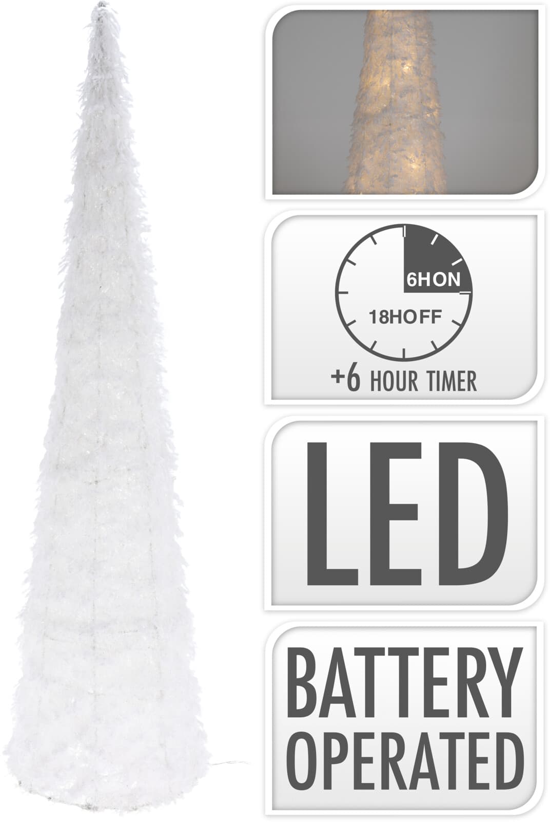 Коледна елха Конус 25 LED бяла 80см 