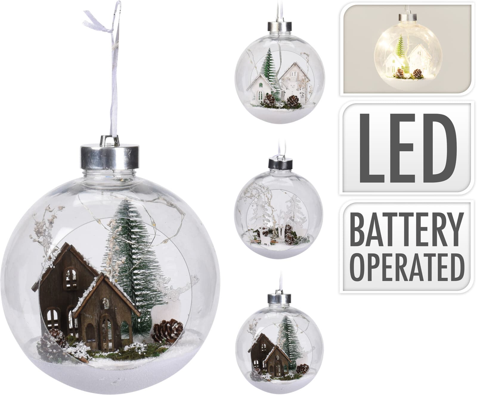 Коледна светеща топка LED 15x18,5см