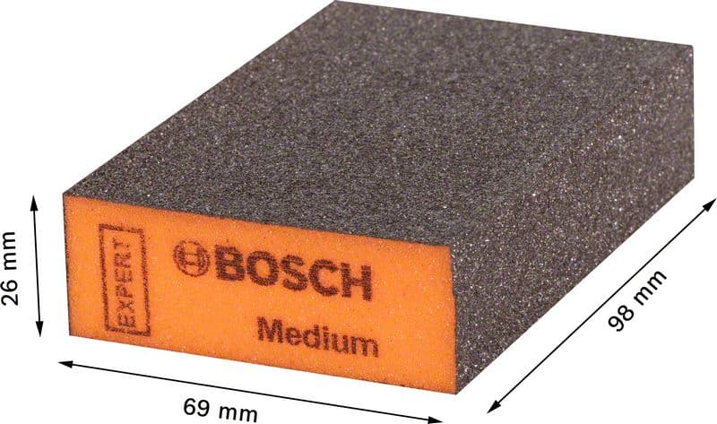 Средна шлайф гъба за дърво и боя Bosch Expert Best for Flat & Edge 69x98x26мм