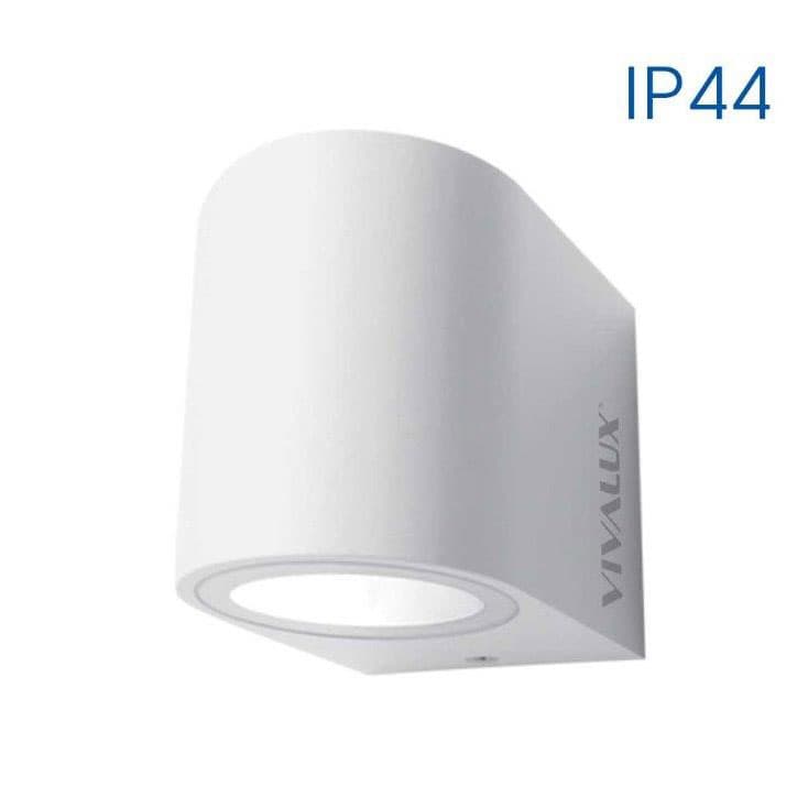 Фасаден единичен аплик Porto/R 1xGU10 WH IP44 кръгъл бял