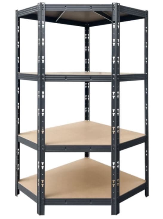 Метален ъглов стелаж Profi Black 1800/900/900/450 до 400кг на рафт