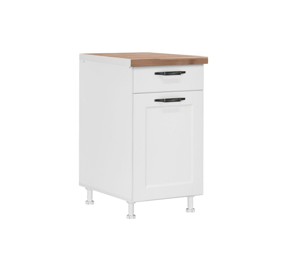 Долен шкаф с една врата и чекмедже Matis D45KFB Contempo бял