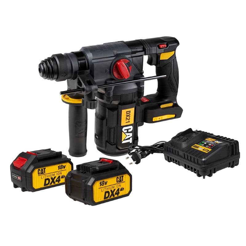 Акумулаторен безчетков перфоратор 4в1 CAT DX21 18V с 2 батерии и зарядно