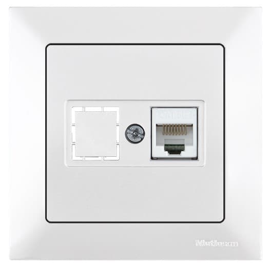 Компютърна розетка RJ45 Candela Mutlusan бяла