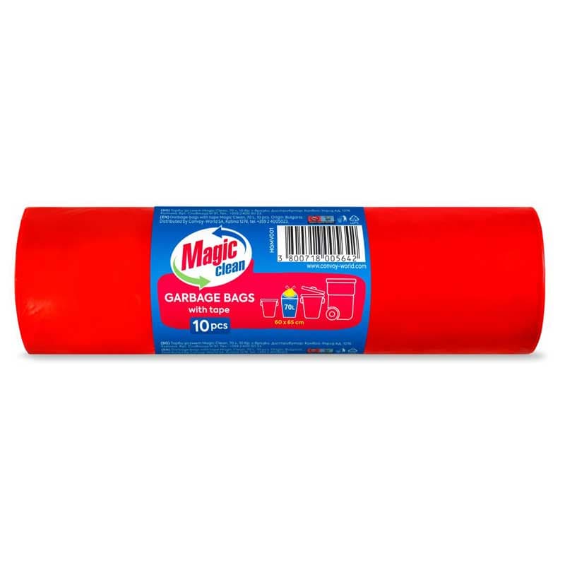 Торби за смет с връзки Magic Clean RELDPE 70 л 10 броя