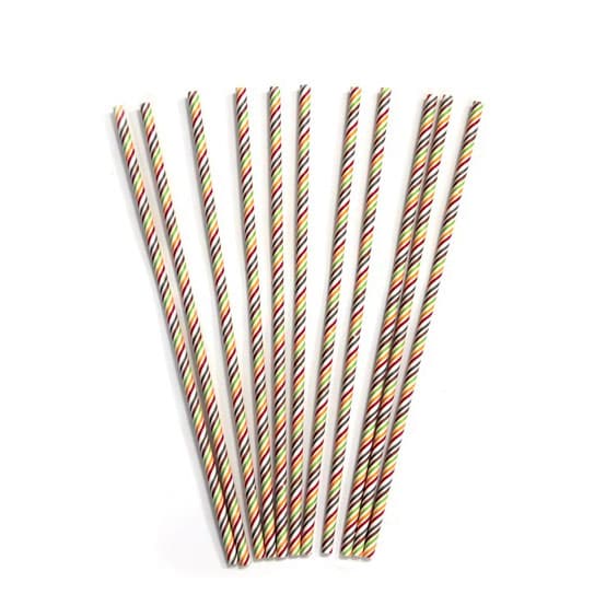 Хартиени сламки Barware ø0.6х26.5см шарени 50 броя