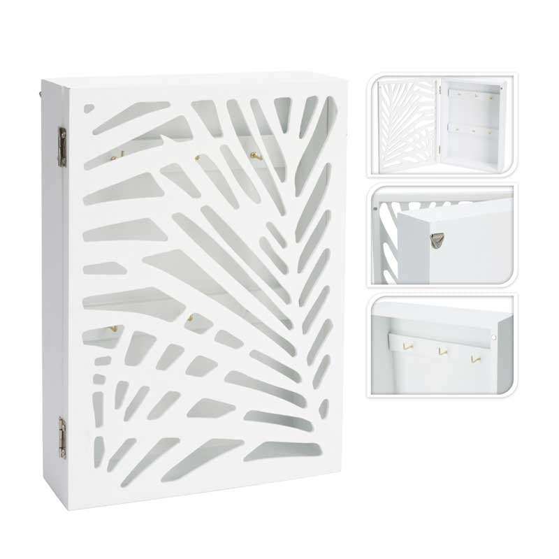 Кутия за ключове MDF 27x19x6 см Бяла