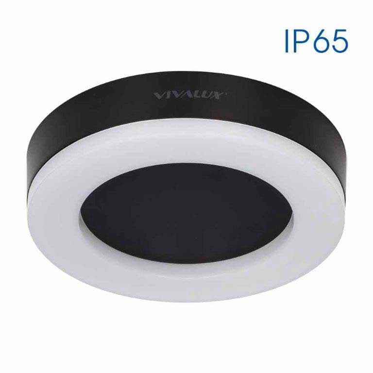 LED плафониера кръг Vivalux Dolce/R 15W BK CL 4000K IP65 черна 
