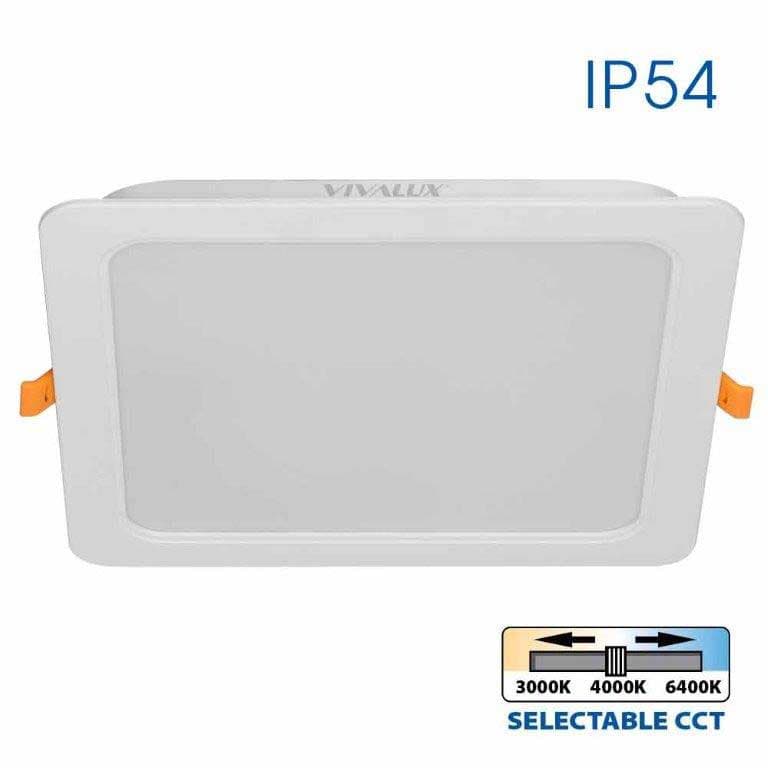 LED луна квадрат Kapi 24W 3000K-4000K-6400K IP54 бяла