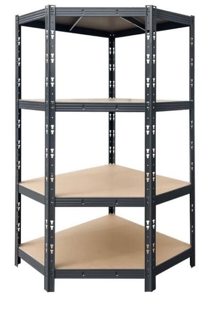 Метален ъглов стелаж Profi Black 1800/900/900/400 до 400кг на рафт