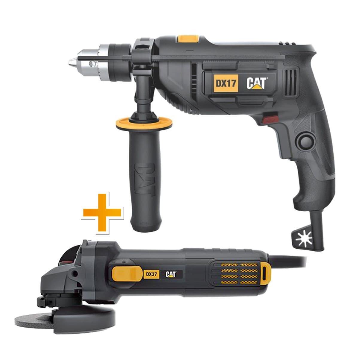 Бормашина CAT DX17 750W + ъглошлайф CAT DX37 ø115мм 750W